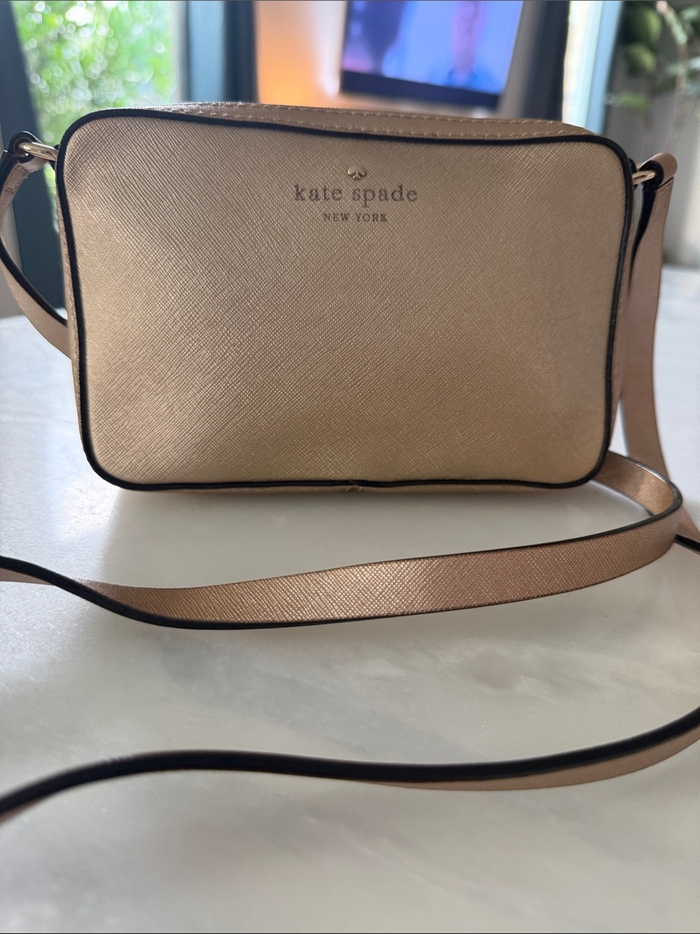 kate spade Metallic Rose Gold Crossbody (Small)